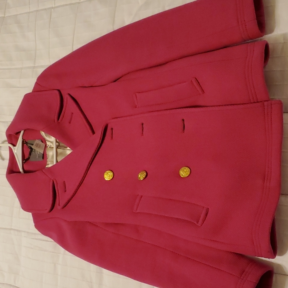 J Crew Pink Stadium Coat